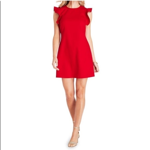 Vineyard Vines Dresses & Skirts - Vineyard Vines red ruffle flutter sleeve a-line sheath dress sz 8